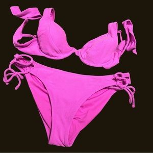 Hot Pink Terrycloth Bikini set